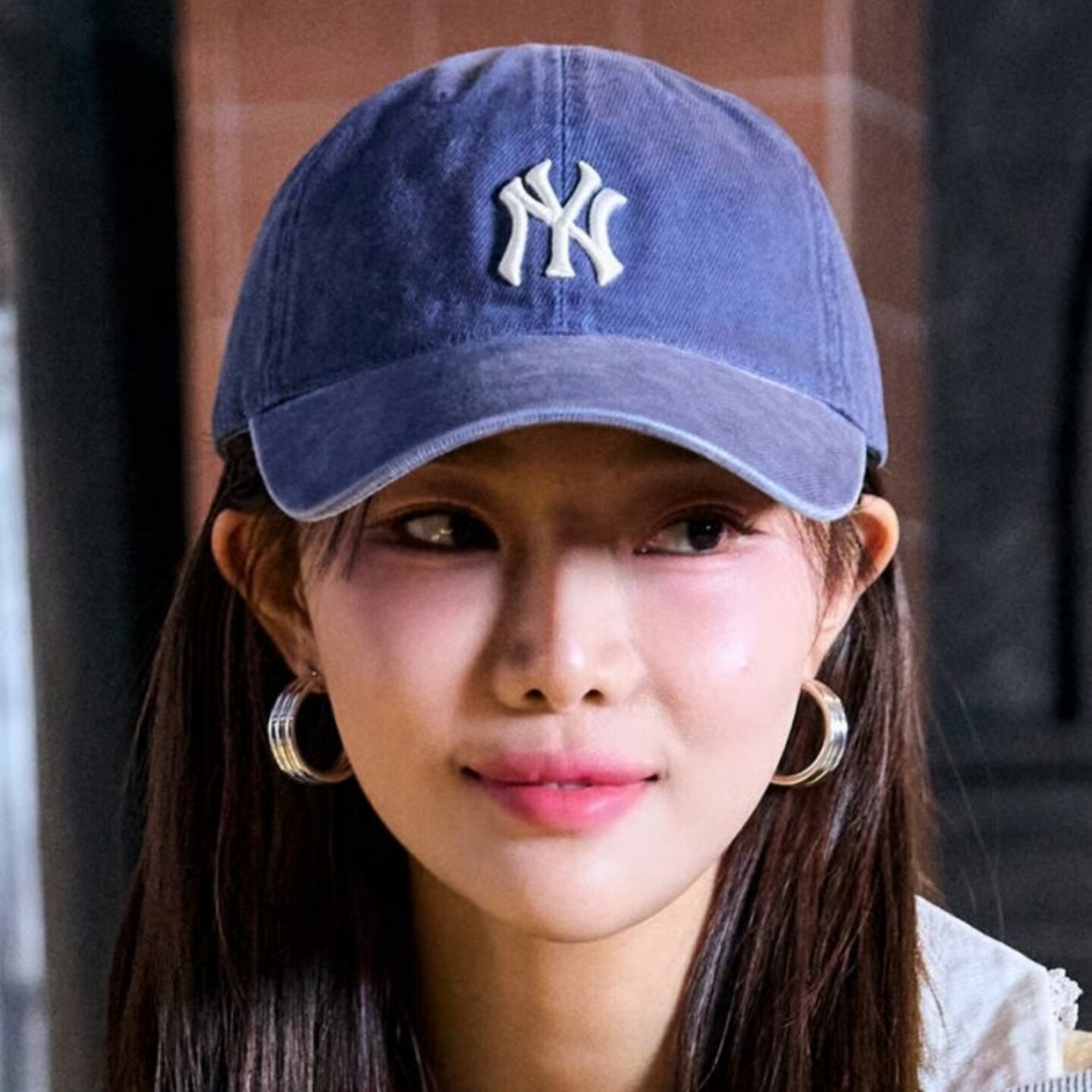 MLB情侣棒球帽男女NY做旧鸭舌帽