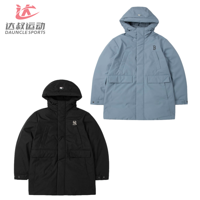 MLB情侣NY保暖连帽运动羽绒服