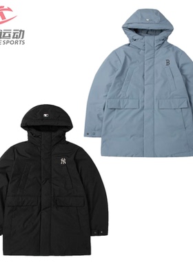 MLB情侣羽绒服男女NY工装连帽防风运动休闲保暖棉羽外套3ADJB0936