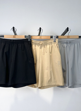 25新款MLB情侣短裤男女NY小标凉感速干梭织休闲运动裤3ASMB0153