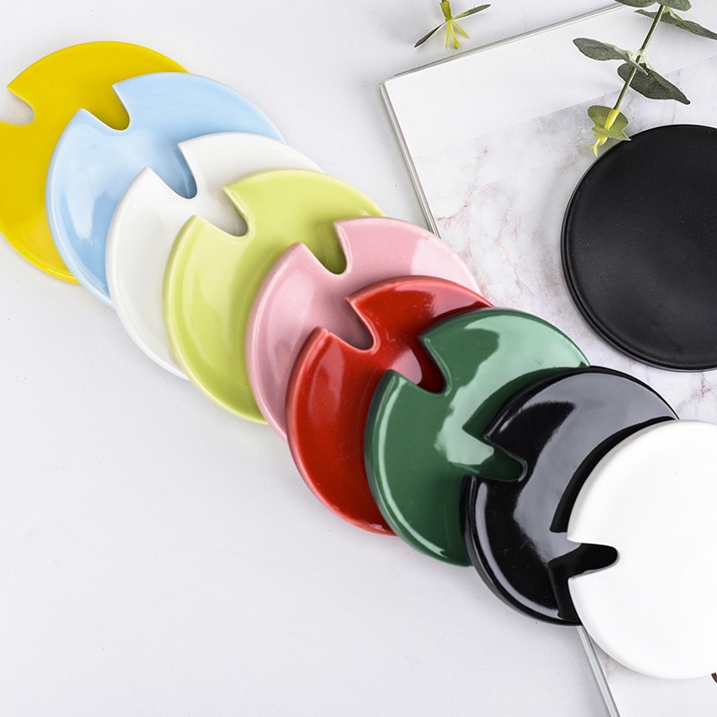 陶瓷杯配件盖子单卖调味罐纯色