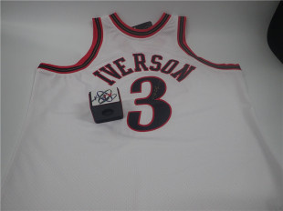 IVERSON NBA费城76人队答案艾佛森 亲笔签名复古版 球衣篮球服背心