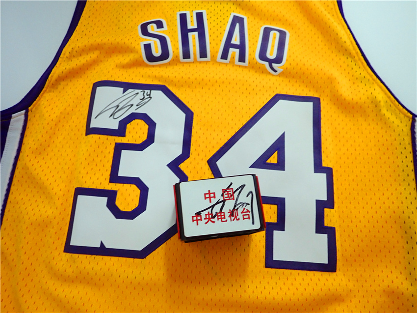 nba湖人队奥尼尔签名球衣