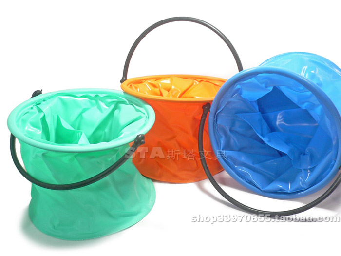 绘画用小号洗笔桶 橡胶折叠水桶 带隔层可伸缩 14cm