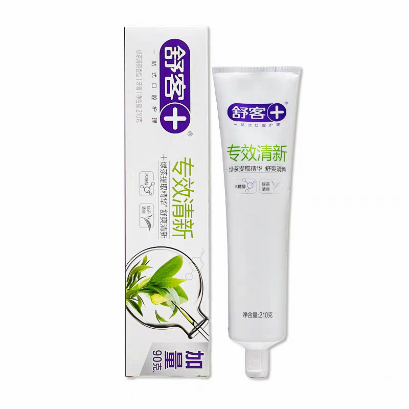 舒克专效清新薄荷精华劲爽清新口腔护理牙膏210克日用品福利套餐