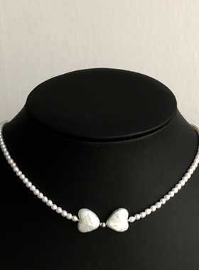 婉至手作 珍珠蝴蝶结短项链 choker