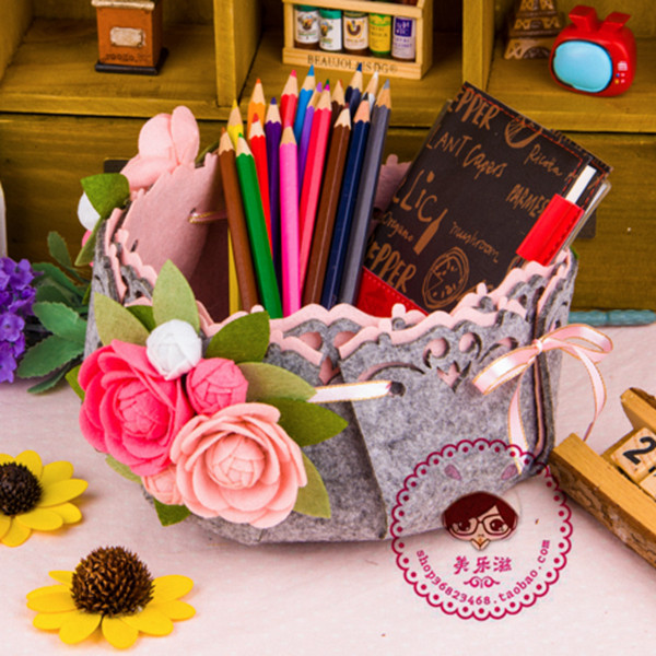 不织布手工布艺diy材料包免裁剪收纳篮置物盒香远山打发时间