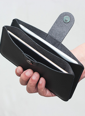 适用简约iPhoneXsmax华为p50/mate30/20pro双机皮套2部手机收纳包14promax手拿包mate50pro保时捷RSG两部神器