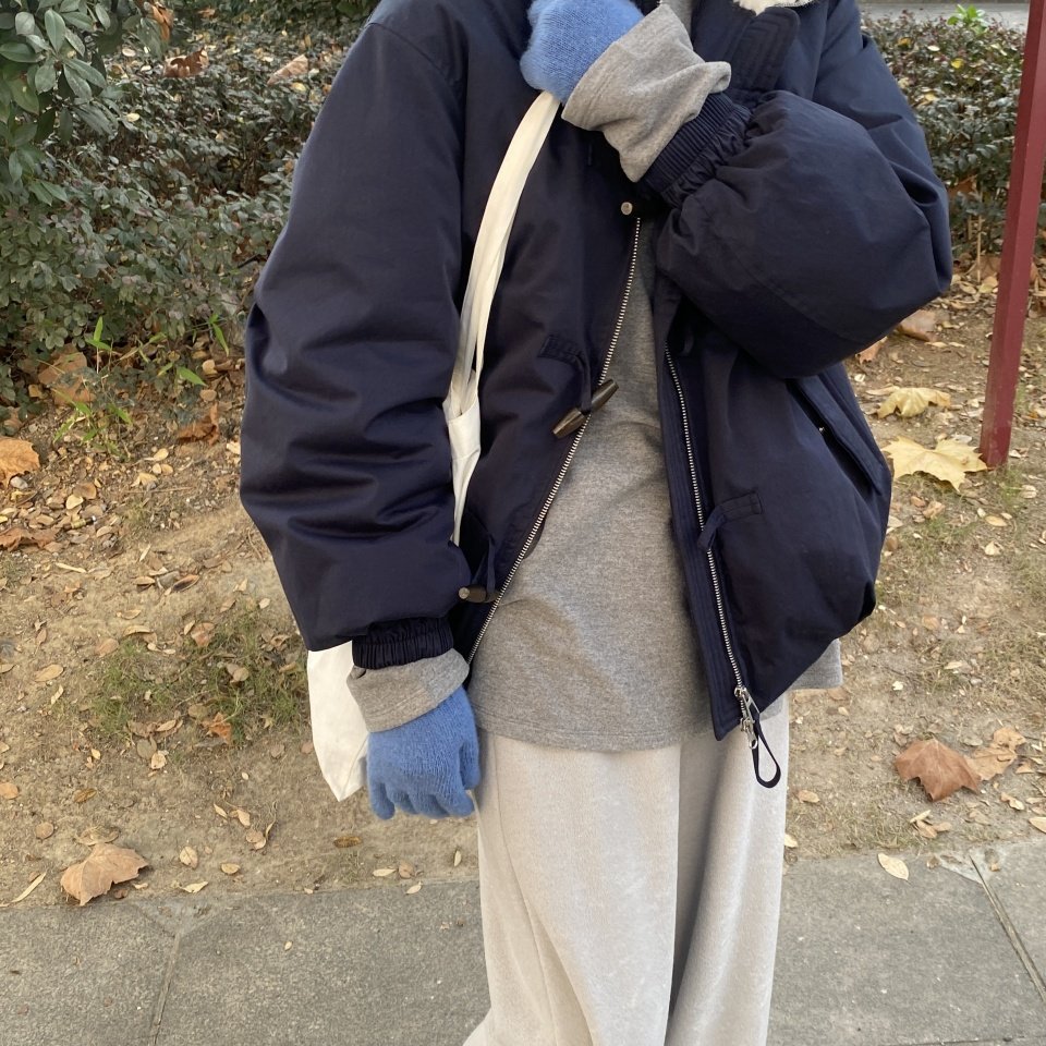 NSS本期bi入！毛毛派克服安心羽绒外套立领羽绒服女宽木扣面包服