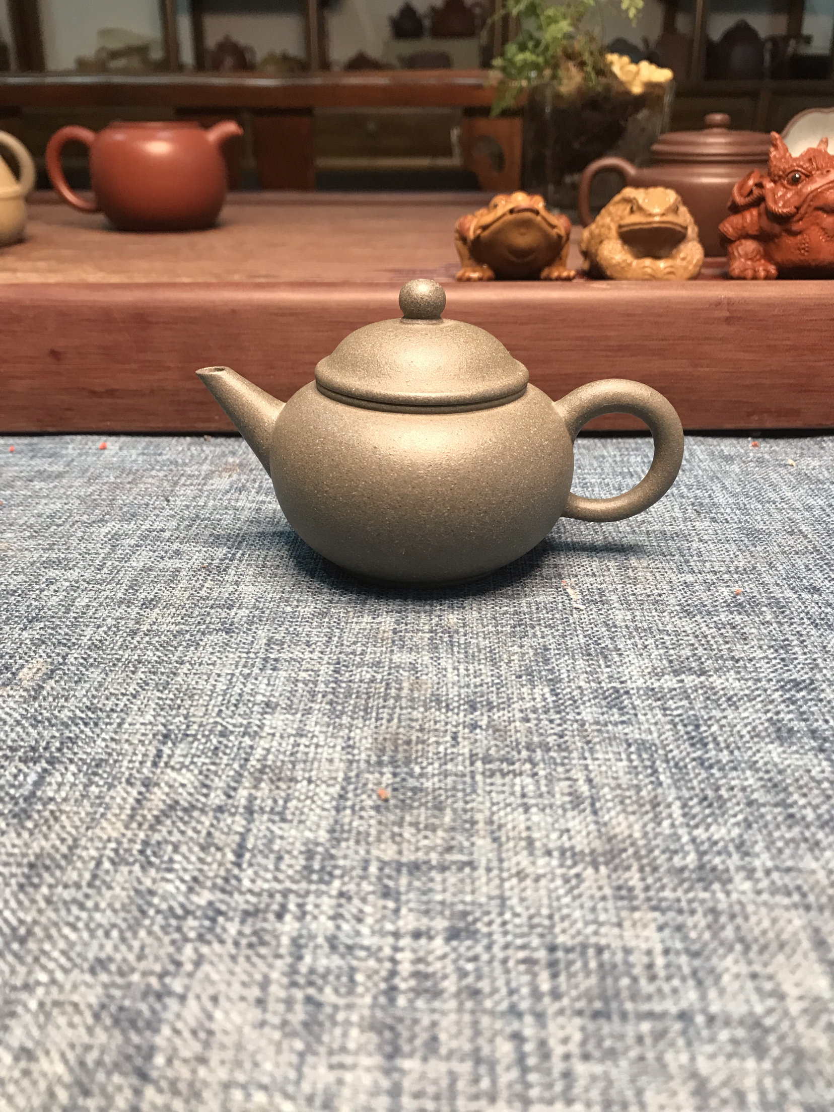 原矿宜兴紫砂壶粗砂青段水平壶手茶壶