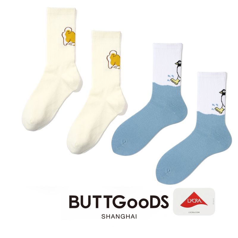 四季中筒棉袜可爱休闲袜男女均码