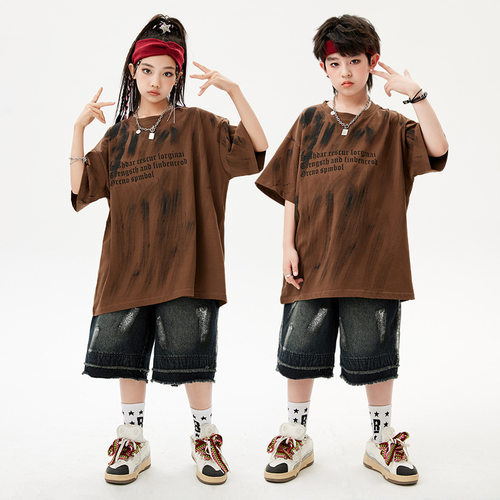 儿童演出服嘻哈男童街舞潮服少儿hiphop女童爵士走秀架子鼓表演服