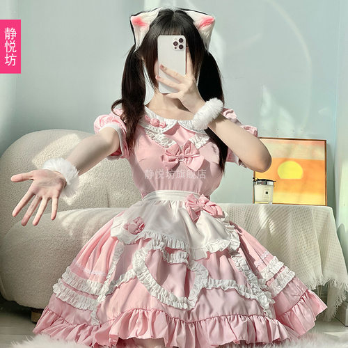 日本软妹洛丽塔女仆装lolita动漫cosplay服装咖啡猫咪cos服洛丽塔