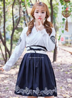 长短袖暗黑和服和风软妹服仙鹤日本浴衣连衣裙外套