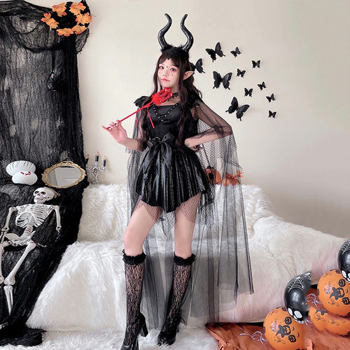 万圣节成人cosplay服装牛魔王女王装小恶魔蝙蝠暗黑美少女cos服装