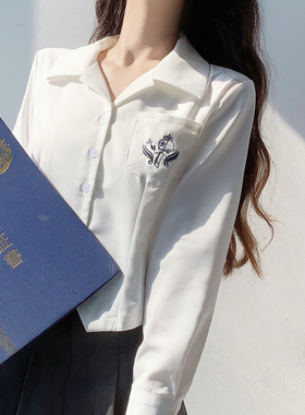 星依初JK收腰衬衫女长袖秋冬甜美白色衬衣学院风辣妹韩式制服上衣