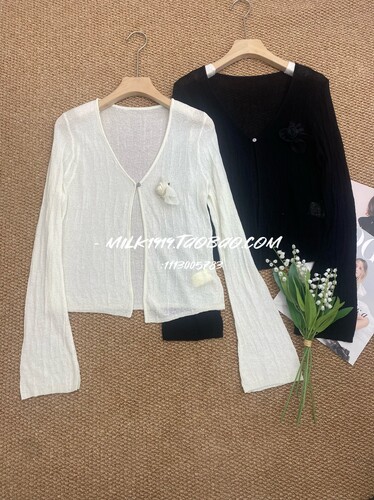 超仙欧洲站2026夏季新款设计师款小众复古立体花朵肌理感针织开衫