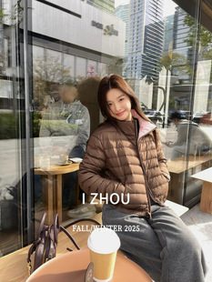 小众复古两面穿鹅绒排骨羽绒服外套 设计师款 欧洲站2025冬季 新款