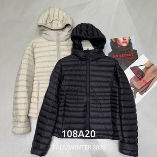 欧洲站2025冬季 设计师小众复古可拆卸连帽排骨鹅绒羽绒服外套 新款