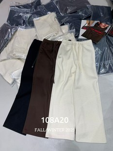 休闲裤 垂顺柔软显瘦直筒裤 女 松紧腰长裤 欧洲站小众设计师秋冬新款