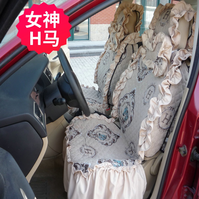 雪尼尔欧式杭绣女神四季汽车座垫