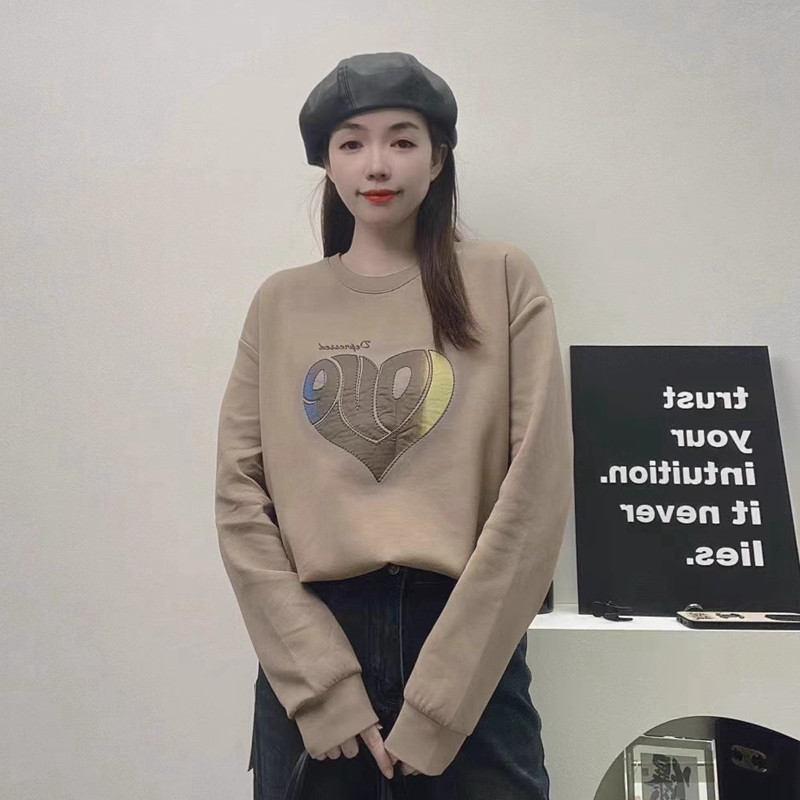 欧洲站2024春装新款欧货时尚休闲百搭潮流宽松显瘦圆领卫衣芭尚卡