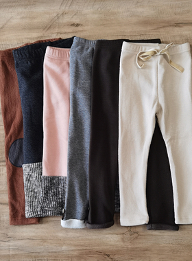 折扣 韩国进口儿童加绒打底裤外穿秋冬灰色洋气宝宝裤子皮裤女童