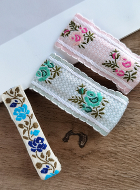 韩国palmtree女童碎花布艺发卡头饰夹子可爱鸭嘴夹森系刘海边夹