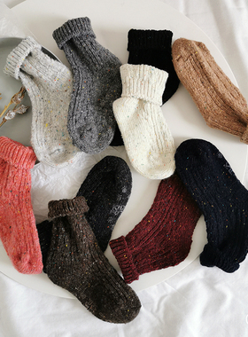 韩国KidsFUTURE儿童羊毛袜加厚袜子冬天保暖长款堆堆袜潮宝宝中筒