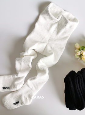 韩国KidsFUTURE儿童舞蹈袜加绒白色连裤袜女童跳舞袜秋冬袜子童袜