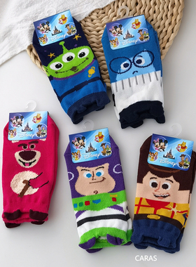 caras韩国进口儿童卡通动漫短袜棉袜高弹宝宝不掉跟袜子春夏秋潮