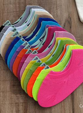 caras韩国进口立体浅口船袜女夏天薄款袜子彩色硅胶防滑隐形