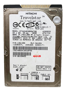 30G HTS424030M9AT00 2.5寸并口IDE工业硬盘 HITACHI 可开票日立