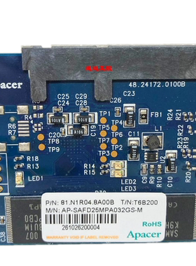 可开票AP-SAFD25MPA032GS-M 宇瞻32GB工业医疗固态硬盘串口1.8寸