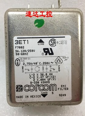 开票3ET1 F7002美国泰科CORCOM 120-250V50-60HZ 2.75A滤波器现货