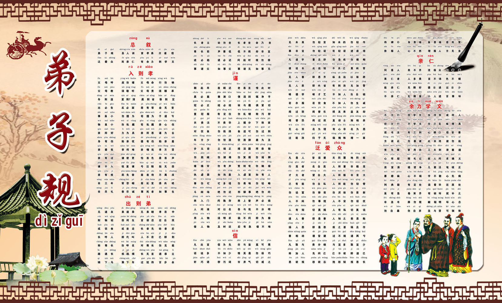 585画海报印制展板喷绘素材贴纸125传统文化弟子规总叙