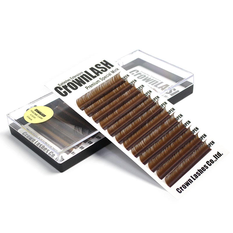 皇冠睫毛焦糖色手动开花嫁接睫毛