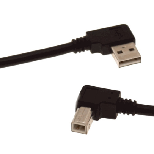 USB2.0-A公 右弯 头 对B 公 弯头90度打印机扫描仪线,50cmU2-032