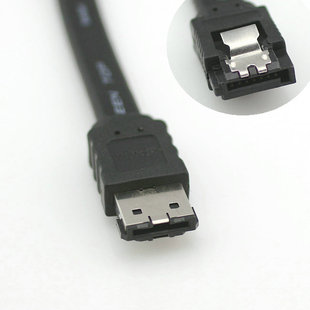 优质 带卡扣 1米SATA转ESATA转接线 sata转esata线 带编织屏敝