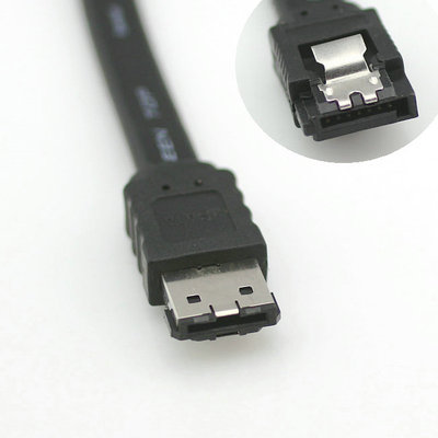 优质 带卡扣 1米SATA转ESATA转接线 sata转esata线 带编织屏敝