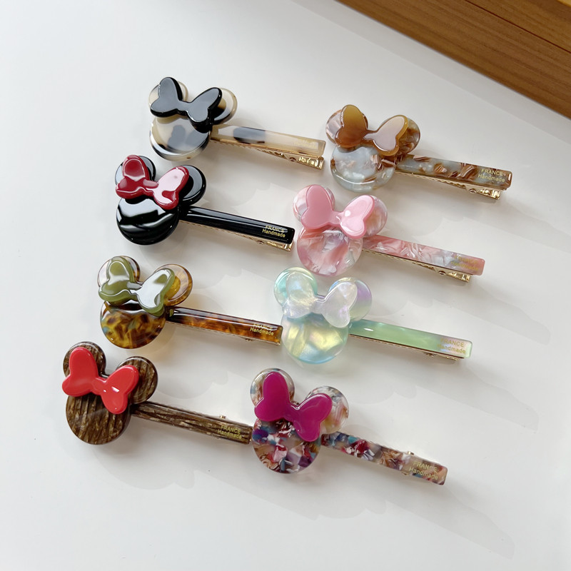 韩国进口边夹醋酸可爱甜美撞色