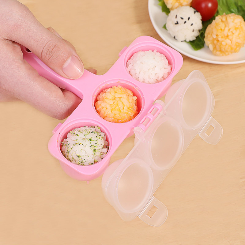 日本进口摇摇乐饭团模具儿童迷你寿司制作小工具手摇圆形饭团模型