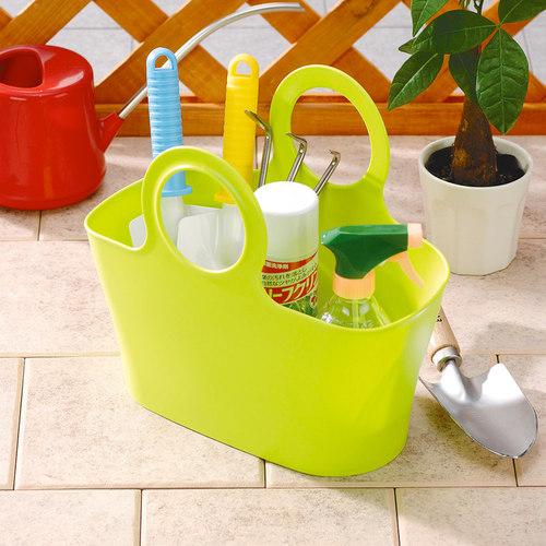 日本进口洗澡手提篮软胶购物菜篮