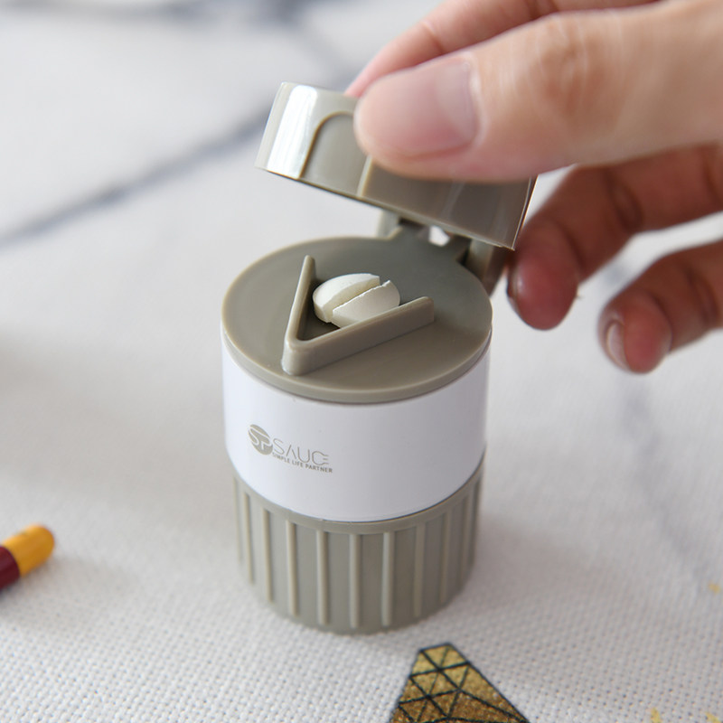 日本磨药器切药器药片磨粉器药品研磨器碾药器碎药丸磨碎器分割盒