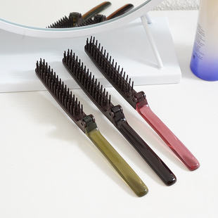 日本进口折叠小梳子便携细齿编发分发线刘海随身梳美发口袋梳