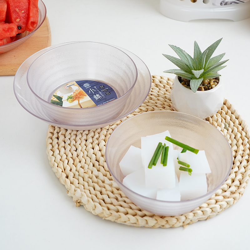 日本进口透明耐用轻便塑料碗食品级不含双酚A凉菜沙拉甜品碗