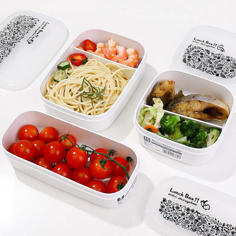 日本进口分格水果便当盒小学生专用食品级便携外出春游宝宝零食盒