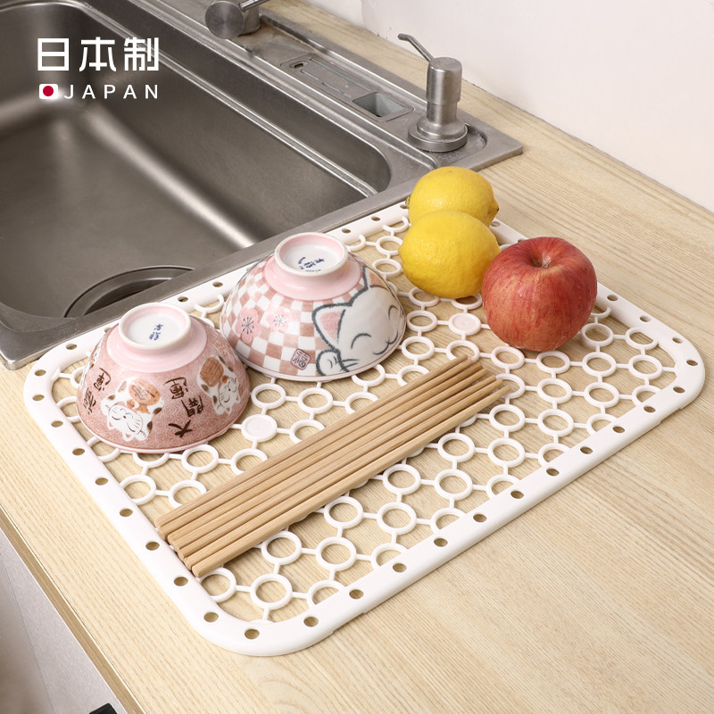 日本进口SANADA水槽沥水垫过滤板多用途厨房洗菜防堵塞塑料沥水板图片