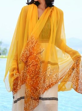 黄色丝巾美丝宸女四季