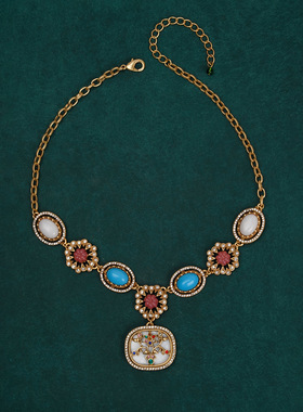 新款宫廷风气质项链文艺复古小众设计锁骨链时尚百搭青岛中古饰品